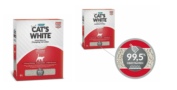 Наполнитель для кошачьих туалетов Cat's White комкующийся BOX Natural натуральный без ароматизатора (6л) Наполнитель для кошачьих туалетов Cat's White комкующийся BOX Natural натуральный без ароматизатора (6л)