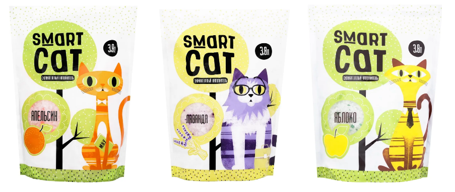 Smart cat силикагелевый наполнитель для чувствительных кошек Smart cat силикагелевый наполнитель для чувствительных кошек