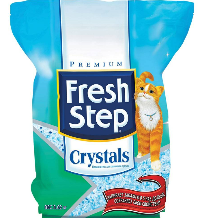Наполнитель для кошачьего туалета Fresh Step Crystals силикагелевый Наполнитель для кошачьего туалета Fresh Step Crystals силикагелевый