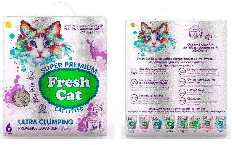Наполнитель комкующийся Fresh Cat "Лаванда" бентонитовый, 6 л 930504 Наполнитель комкующийся Fresh Cat "Лаванда" бентонитовый, 6 л 930504