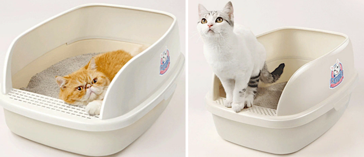 Лоток для кошек XL с совком Catidea 63х45х25 см, кремовый Лоток для кошек XL с совком Catidea 63х45х25 см, кремовый
