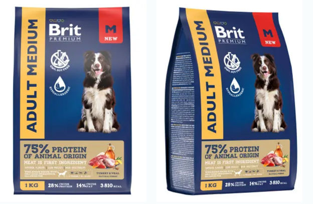 Brit Premium Dog Adult Medium сухой корм для взрослых собак средних пород (10-25 кг), с индейкой и телятиной - 1 кг